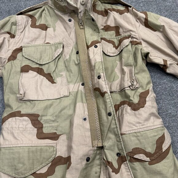 Vintage Desert Camo Jacket Men Small Reg M65 Coat Cold Weather Field Class 4 - Picture 3 of 11